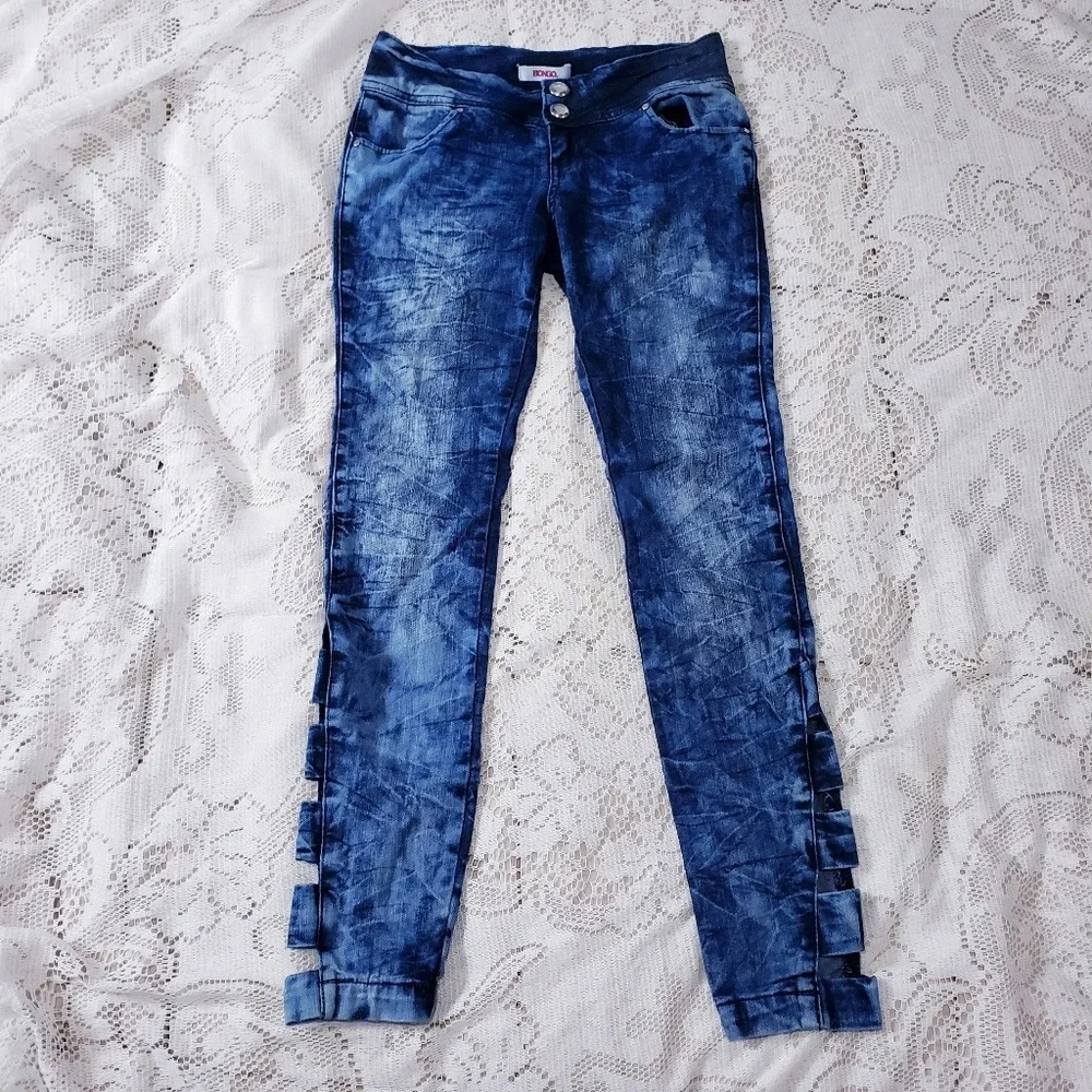 💙BONGO💙 tie-dye skinny Jeans w/cutout 🤍Size 3 *Y2K